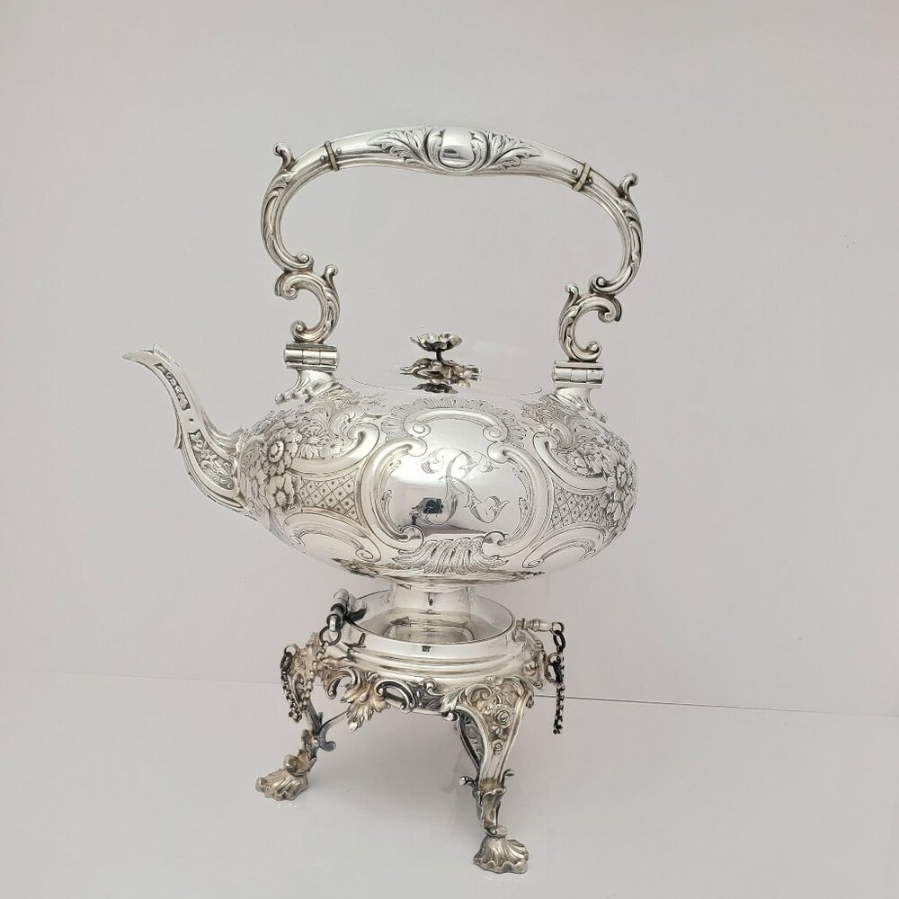 Victorian Elkington Silver-Plated Spirit Kettle & Stand  c. 1860